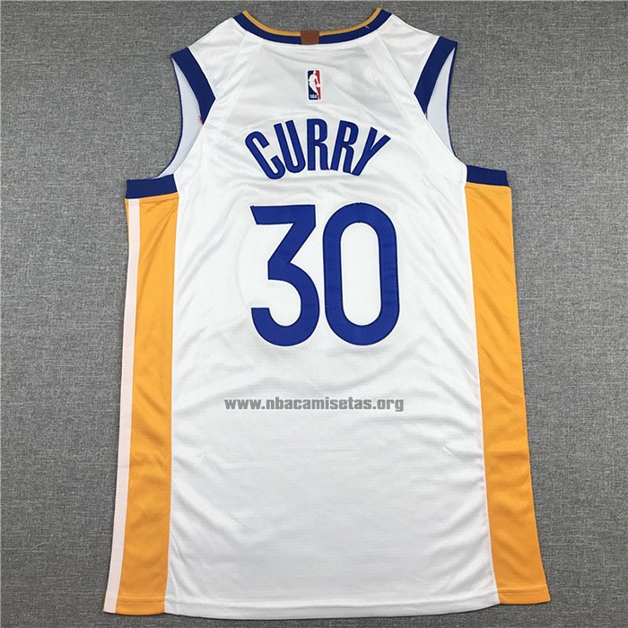 Camiseta Golden State Warriors Stephen Curry NO 30 Association 2020-21 Blanco